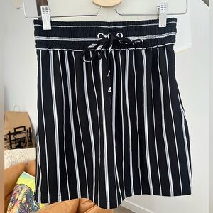 NWT Dynamite Black & White Striped Drawstring Skirt